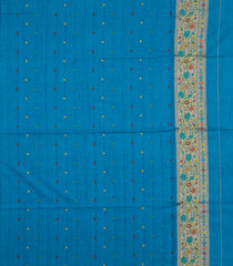 Sky Blue Woven Art Dupion Saree With Meena Floral Border-BL5953
