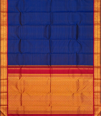 Dark Blue Handloom Soft Silk Saree With Zari Stripes-KA12598