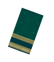 Green Handloom Silk Cotton Saree With Buttas-SC4360