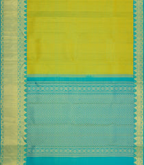 Neon Green Handloom Kanchipuram Silk Saree With Contrast Border-KA16312