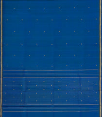 Blue Handloom Kanchipuram Silk Saree With Zari Buttas-KA15255