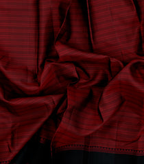 Maroon Handloom Kanchipuram Silk Saree With Silk Stripes-KA15163