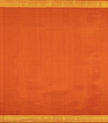 Rust Handloom Kanchipuram Silk Saree With Stripes & Buttas-KA16169