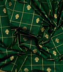 Green Handloom Kanchi Cotton Saree With Silk Border-KC1807