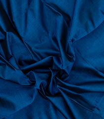 Blue Handloom 9 Yards Silk Cotton Saree With Contrast Border-SC4452