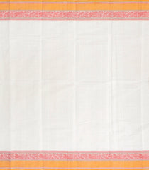 White Handloom Kanchi Cotton Saree With Gandaberunda Buttas-KC1527