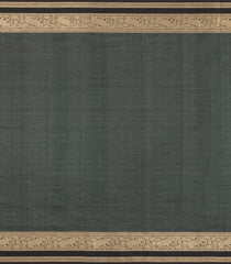 Bottle Green Handloom Silk Cotton Saree With Dotted Checks-SC4268