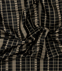 Black Handloom Organza Silk Saree With Zari Stripes-SO4771