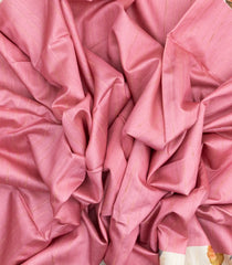 Baby Pink Woven Art Tussar Silk Saree With Stripes & Printed Border-BL3898
