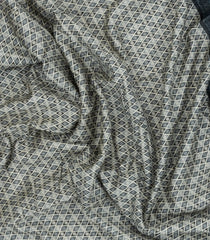 Grey Printed Blended Chanderi Cotton Saree With Zari Border-BL5775