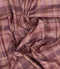 Dusty Pink Printed Synthetic Dola Silk Saree With Checks & Floral Border-SY0367