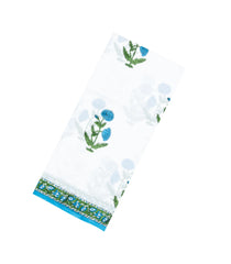 White Printed Jaipur Cotton Saree With Floral Motifs-JC1496