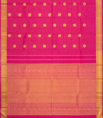 Hot Pink Handloom Kanchipuram Silk Saree With Zari Checks & Buttas-KA16694