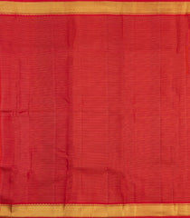 Red Handloom Kanchipuram Silk Saree With Vairaoosi Stripes-KA15519