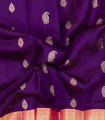 Purple Handloom Korvai Kanchipuram Silk Saree With Buttas-KA15505