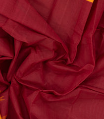 Crimson Handloom Rasipuram Cotton Saree With Contrast Checked Border-RA2436