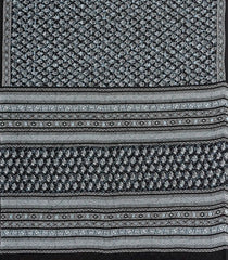Black Printed Jaipur Cotton Saree With Floral Motifs-JC1468