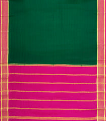 Dark Green Woven Mysore Silk Saree With Contrast Border-MS3849