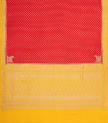 Red Handloom Banarasi Khaddi Georgette Silk Saree With Contrast Border-BE1821