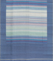 Multi Colour Printed Synthetic Dupion Saree With Stripes & Contrast Border-BL6053