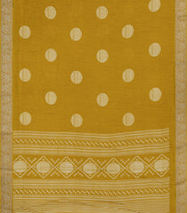 Mustard Printed Synthetics Dola Zari Lining With Jacquard Zari Border-BL5179