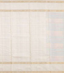 Multicolour Handloom Kanchipuram Silk Saree With Off White Border-KA16613