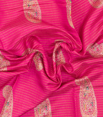 Pink Printed Synthetic Dola Silk Saree With Zari Stripes & Border-SY0400