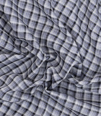 Grey Woven Linen Saree With Checks-LI0719