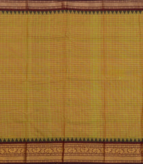Olive Green Woven Chettinad Cotton Saree With Checks-CN1901