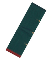 Bottle Green Handloom Kanchi Cotton Saree With Deer Buttas-KC1595
