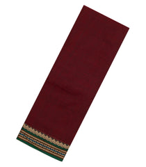 Maroon Woven Chirala Cotton Saree With Contrast Border-CR1405