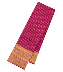 Crimson Handloom Kanchipuram Silk Saree With Zari Checks & Buttas-KA16330