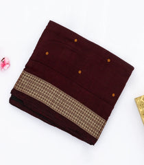 Maroon Orissa Cotton Saree With Coin Motif Buttas