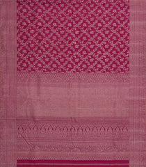Magenta Handloom Kanchipuram Silk Saree With Floral Vine Motifs-KA14035