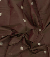 Dark Beige Handloom Kanchi Cotton Saree With Buttas-KC1774