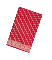 Crimson Handloom Banarasi Silk Saree With Floral Motifs-BE1288