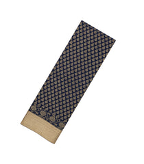 Navy Blue Woven Mysore Silk Saree With Floral Motifs-MS3307
