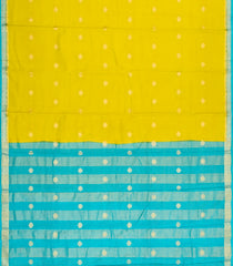 Lime Green Woven Blended Viscose Saree With Zari Checks & Buttas-BL6092