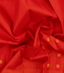 Red Handloom Kanchipuram Silk Saree With Temple Border-KA15058-Red