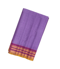 Lavender Handloom Gadwal Silk Cotton Saree With Contrast Border-GA0191