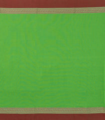 Light Green Woven Bengal Cotton Saree With Contrast Border-BG1649