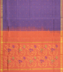 Lilac Handloom Uppada Silk Saree With Meena Buttas-UP0420