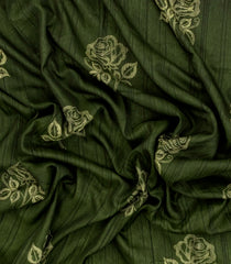 Dark Green Woven Synthetics Dola Silk Saree With Zari Border-BL5262