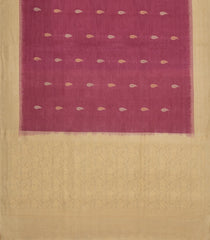 Dusty Pink Woven Dupion Silk Saree With Leaf Buttas & Contrast Border-DS0624