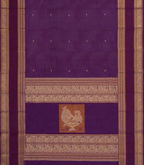 Purple Handloom Kanchi Cotton Saree With Kamalam Buttas-KC1617