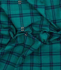 Cyan Woven Kadappa Cotton Saree With Checks-KN0765