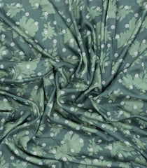 Steel Blue Printed Synthetics Dola Silk Saree With Floral Motifs-BL5275