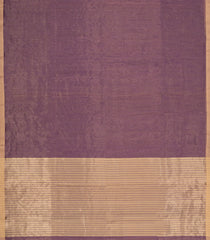 Lilac Handloom Maheswari Silk Cotton Saree With Zari Stripes-SC4854