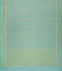 Turquoise Handloom Organza Soft Silk Saree With Floral Motifs-SO4142