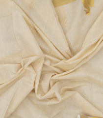 Off White Handloom Kerala Cotton Saree With Annam Buttas-KEC1045